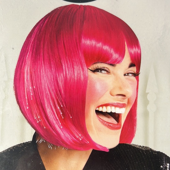 Hyde and eek Other - Hide and Eek Wig Light up Bob Wig Pink One Size New